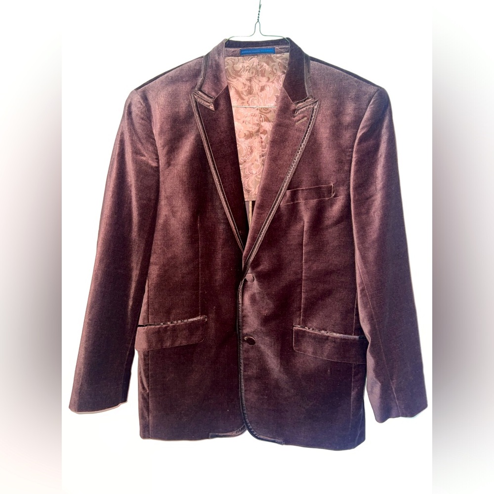 Material London Brown Velvet Blazer - 42R